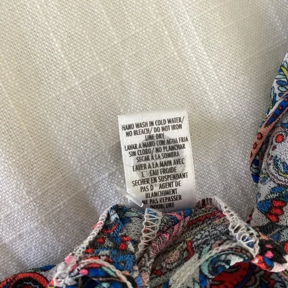 Luli Fama Rebeldia -T Back Romper Womens Size Large Paisley Mixed Print  Beach - Picture 11 of 16